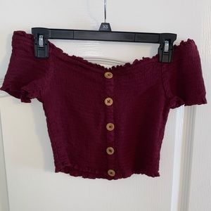 pacsun maroon crop top
